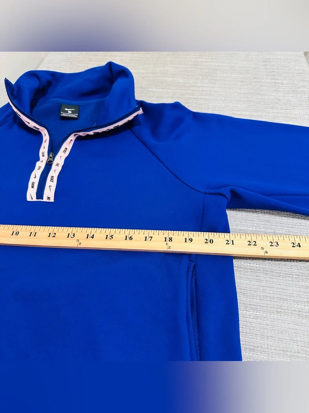 Nike Training Top Womens Size S Dry Therma Fleece Half Zip Pullover Blue